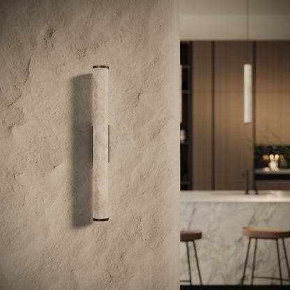 Alabastro Alabaster LED Wall Sconce Light With Deep Bronze Fittings 600mm