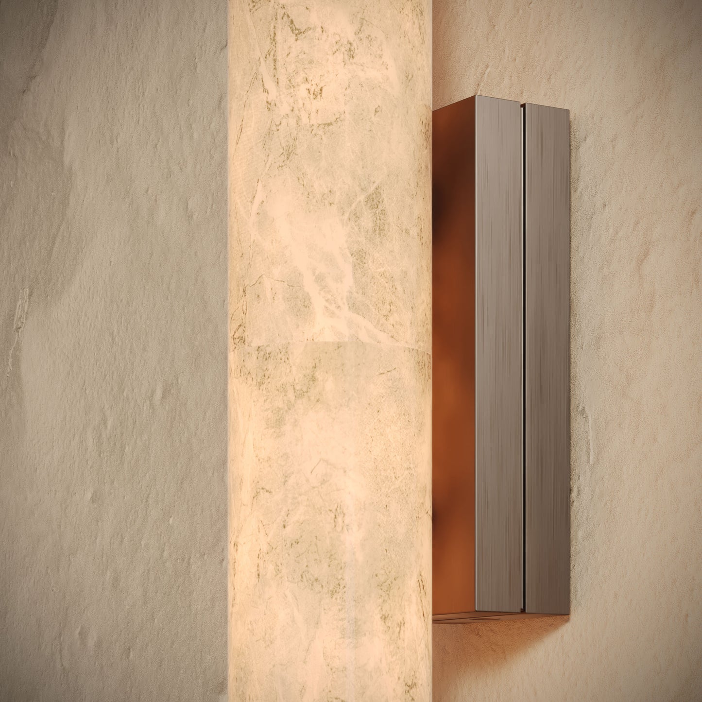 Alabastro Alabaster LED Wall Sconce Light With Deep Bronze Fittings 600mm