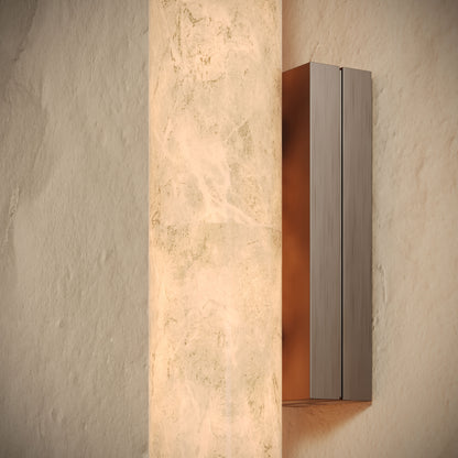 Alabastro Alabaster LED Wall Sconce Light With Deep Bronze Fittings 600mm