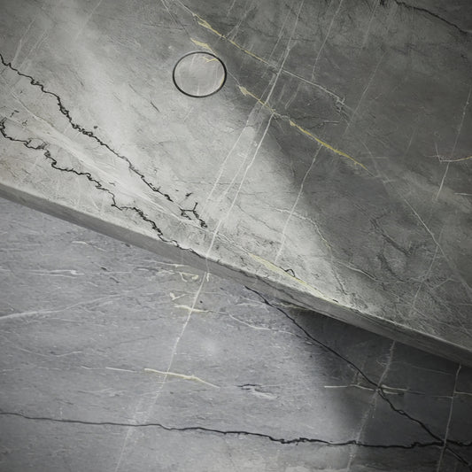 Levitare Amazon Blue Marble Ultra Thin Wall Mounted Basin 1200mm (Offset Waste)