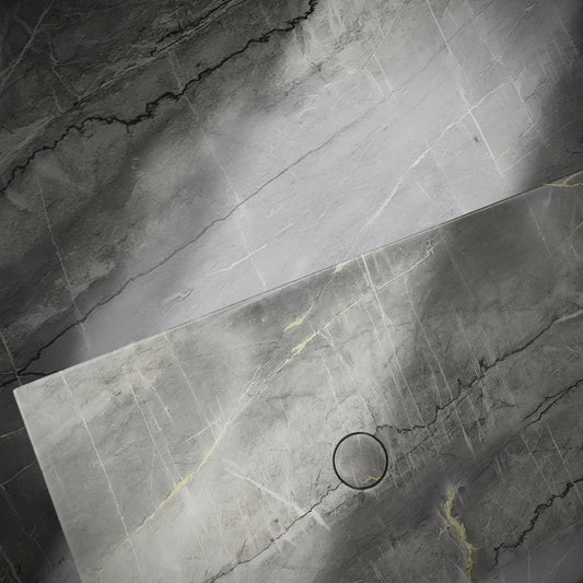 Levitare Amazon Blue Marble Ultra Thin Wall Mounted Basin 1200mm (Offset Waste)