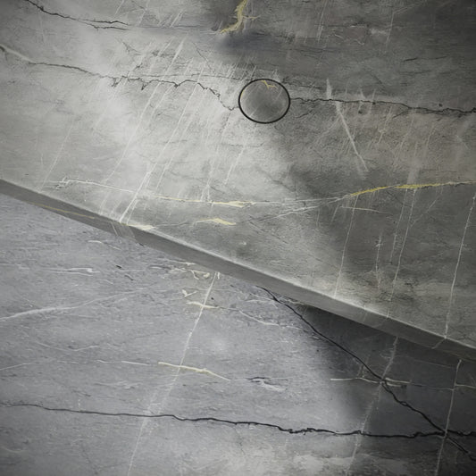 Levitare Amazon Blue Marble Ultra Thin Wall Mounted Basin 1200mm (Offset Waste)