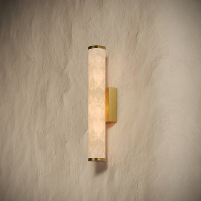 Alabastro Alabaster LED Wall Sconce Light With Brushed Gold Fittings 400mm