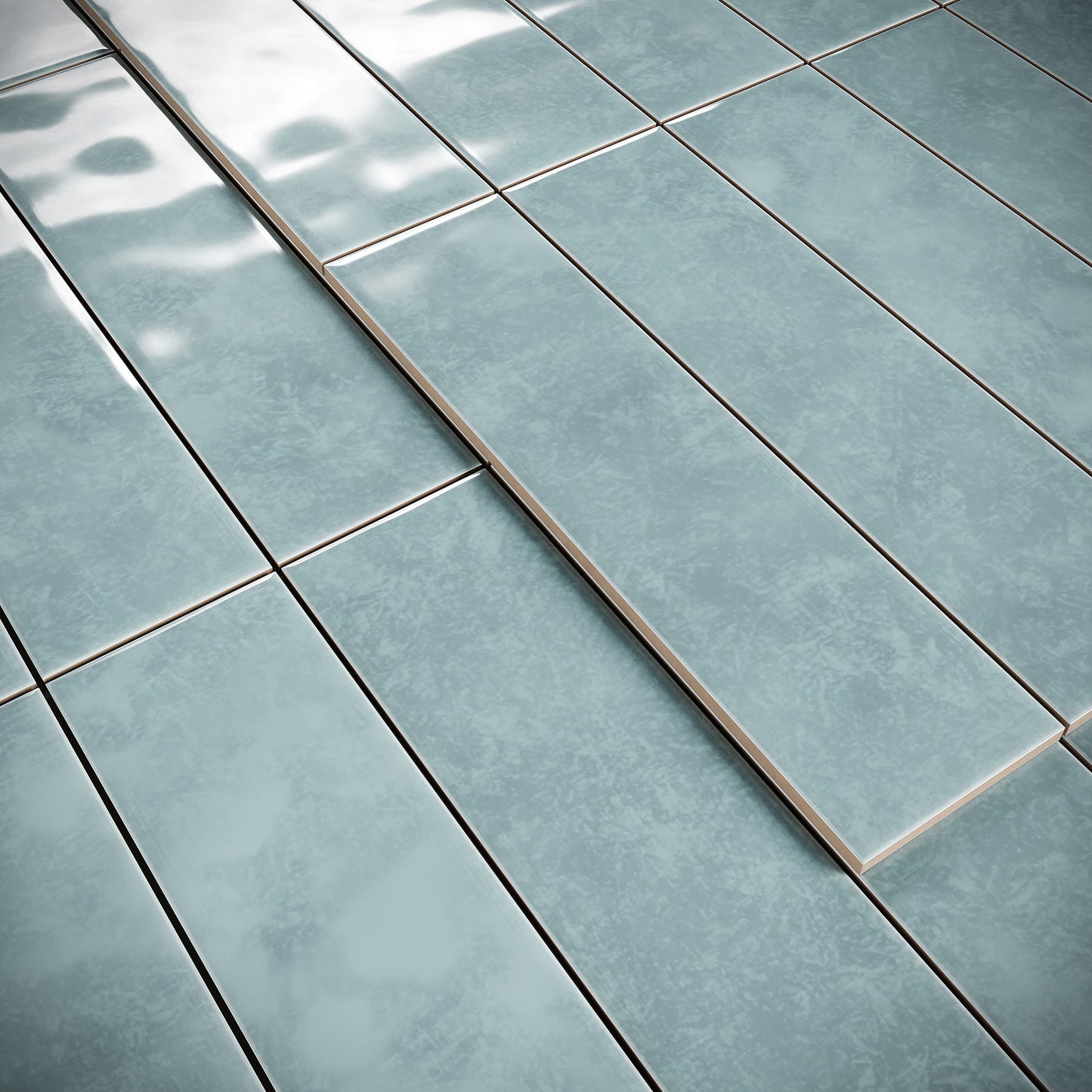 Antique Metro Soft Powder Blue Glazed Porcelain Tile Sample