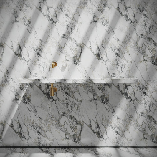 Levitare Arabescato Marble Ultra Thin Wall Mounted Basin 1200mm (Offset Waste)