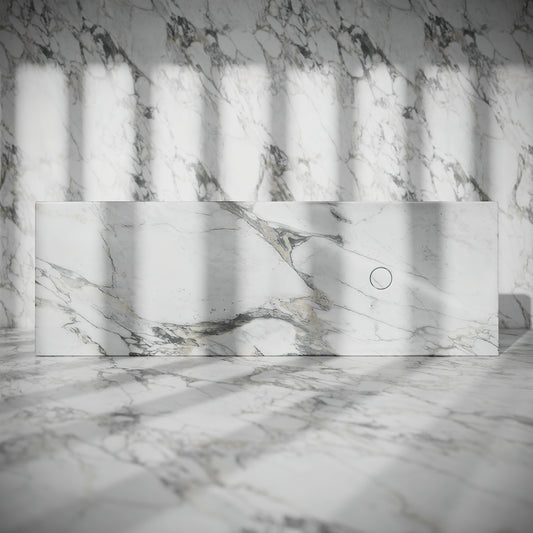 Levitare Arabescato Marble Ultra Thin Wall Mounted Basin 1200mm (Offset Waste)