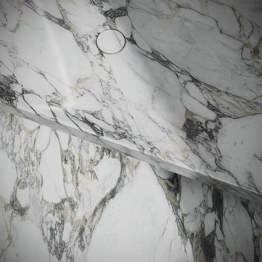 Levitare Arabescato Marble Ultra Thin Wall Mounted Basin 1200mm (Offset Waste)