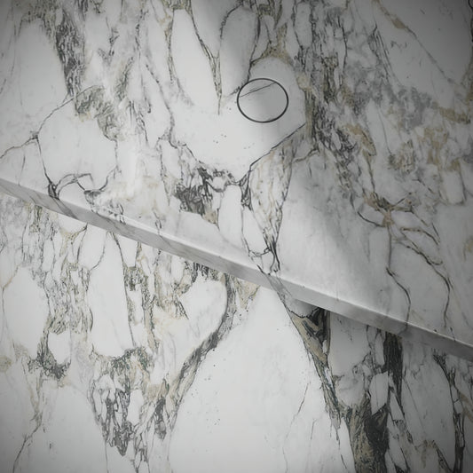 Levitare Arabescato Marble Ultra Thin Wall Mounted Basin 1200mm (Offset Waste)