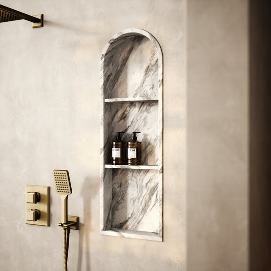 Arco Volakas Marble Arched Bathroom Shower Niche 300mm