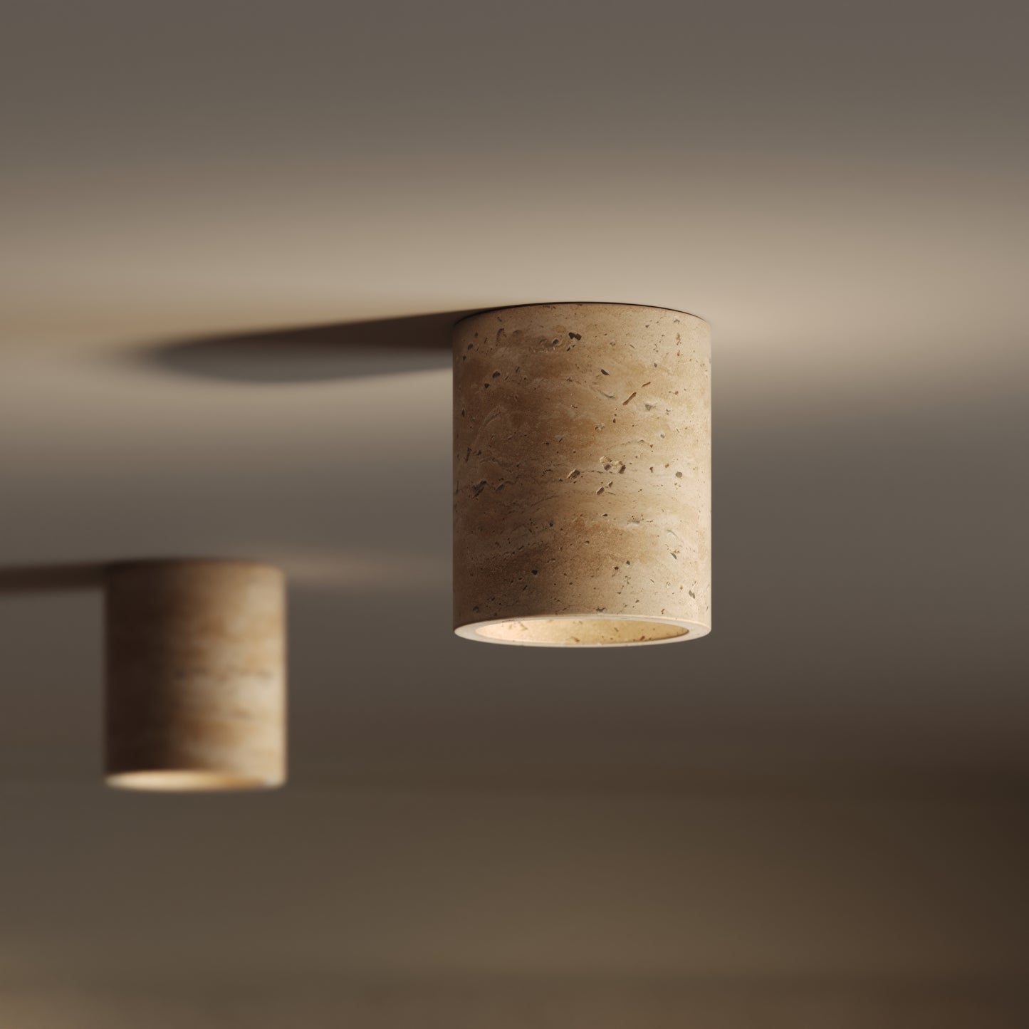 Aurelia Travertine Round Ceiling Light 100mm