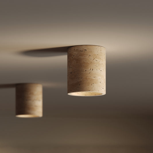 Aurelia Travertine Round Ceiling Light 100mm