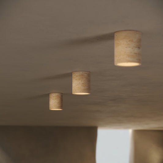Aurelia Travertine Round Ceiling Light 100mm