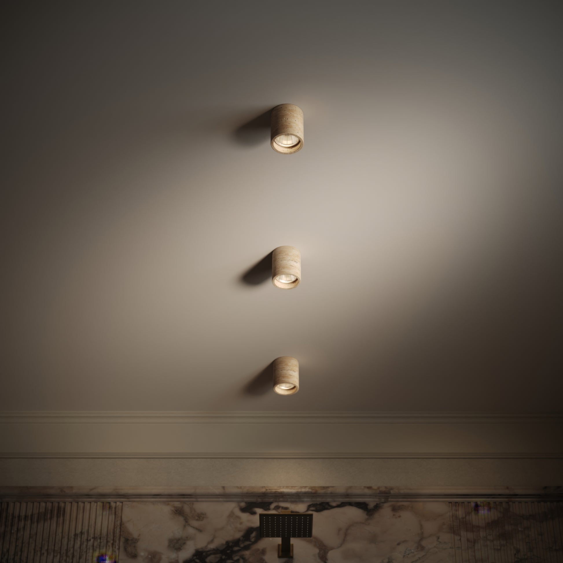 Aurelia Travertine Round Ceiling Light 100mm