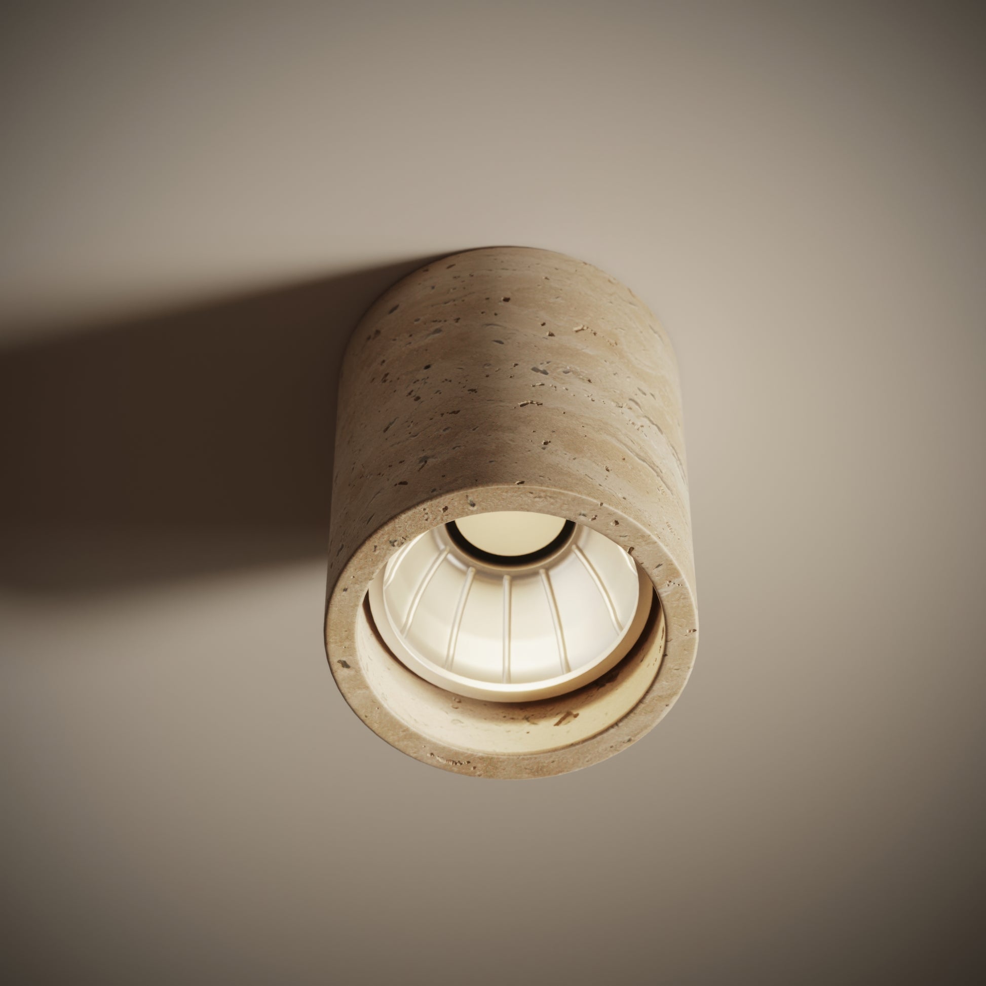 Aurelia Travertine Round Ceiling Light 100mm
