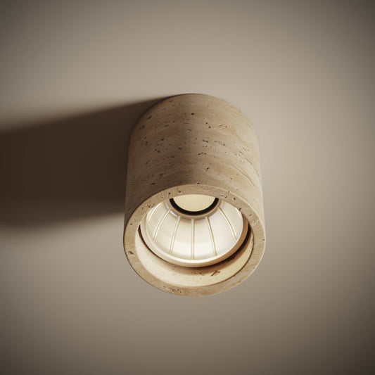 Aurelia Travertine Round Ceiling Light 100mm