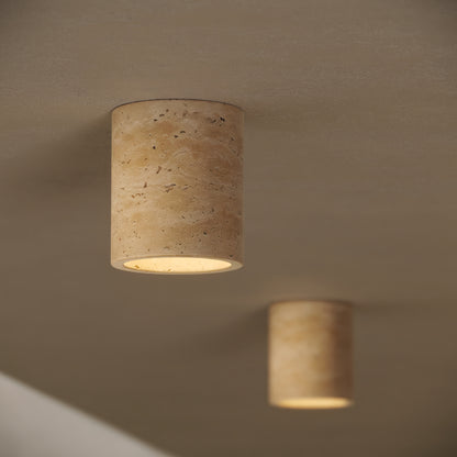 Aurelia Travertine Round Ceiling Light 100mm