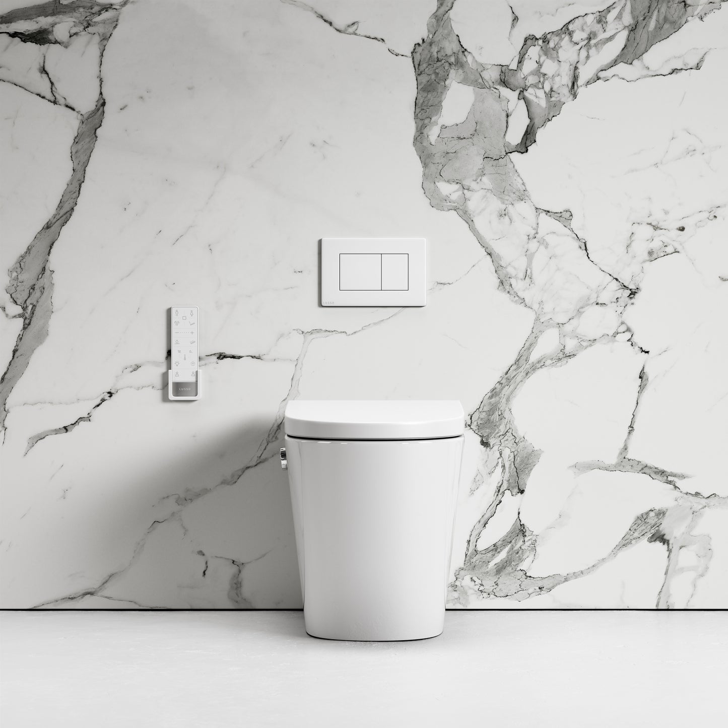 Intellismart Back To Wall Rimless Bidet Toilet with Concealed Cistern and Matte White Flush Plate