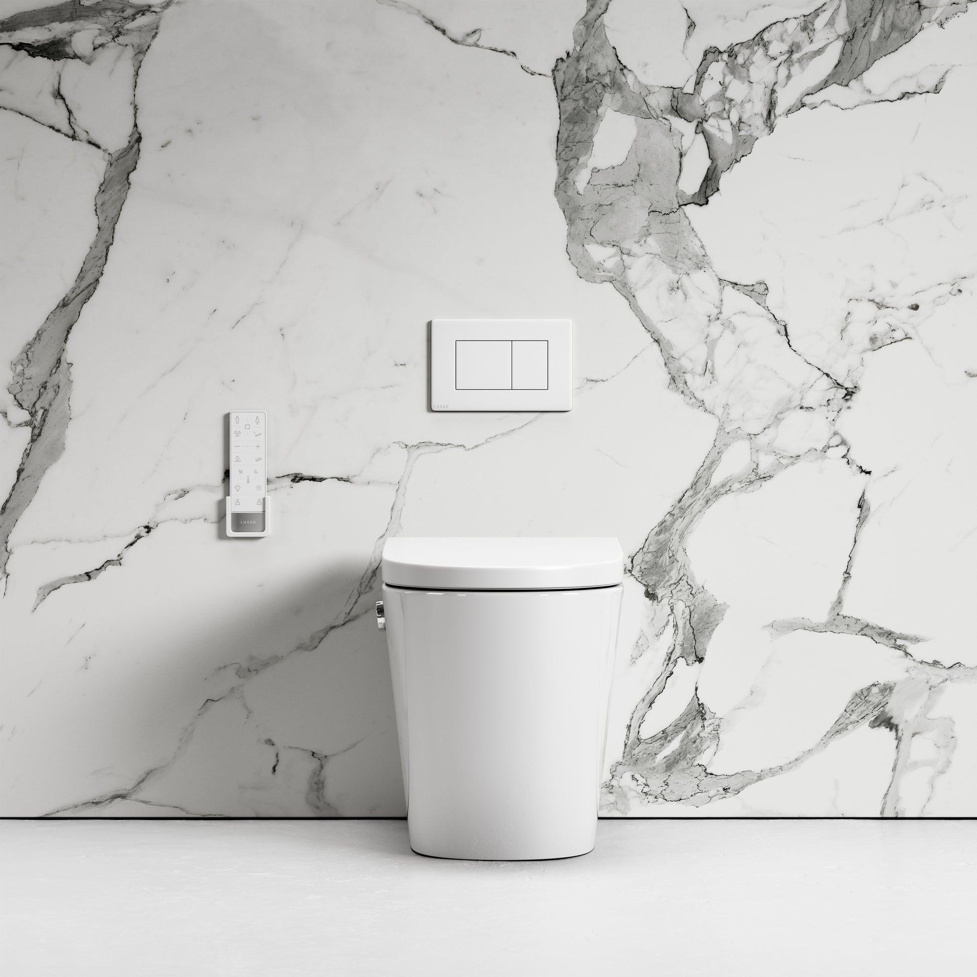 Intellismart Back To Wall Rimless Bidet Toilet with Concealed Cistern and Matte White Flush Plate