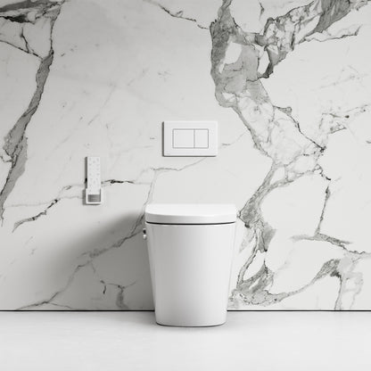 Intellismart Back To Wall Rimless Bidet Toilet with Concealed Cistern and Matte White Flush Plate