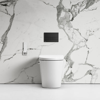 Intellismart Back To Wall Rimless Bidet Toilet with Concealed Cistern and Square Flush Plate