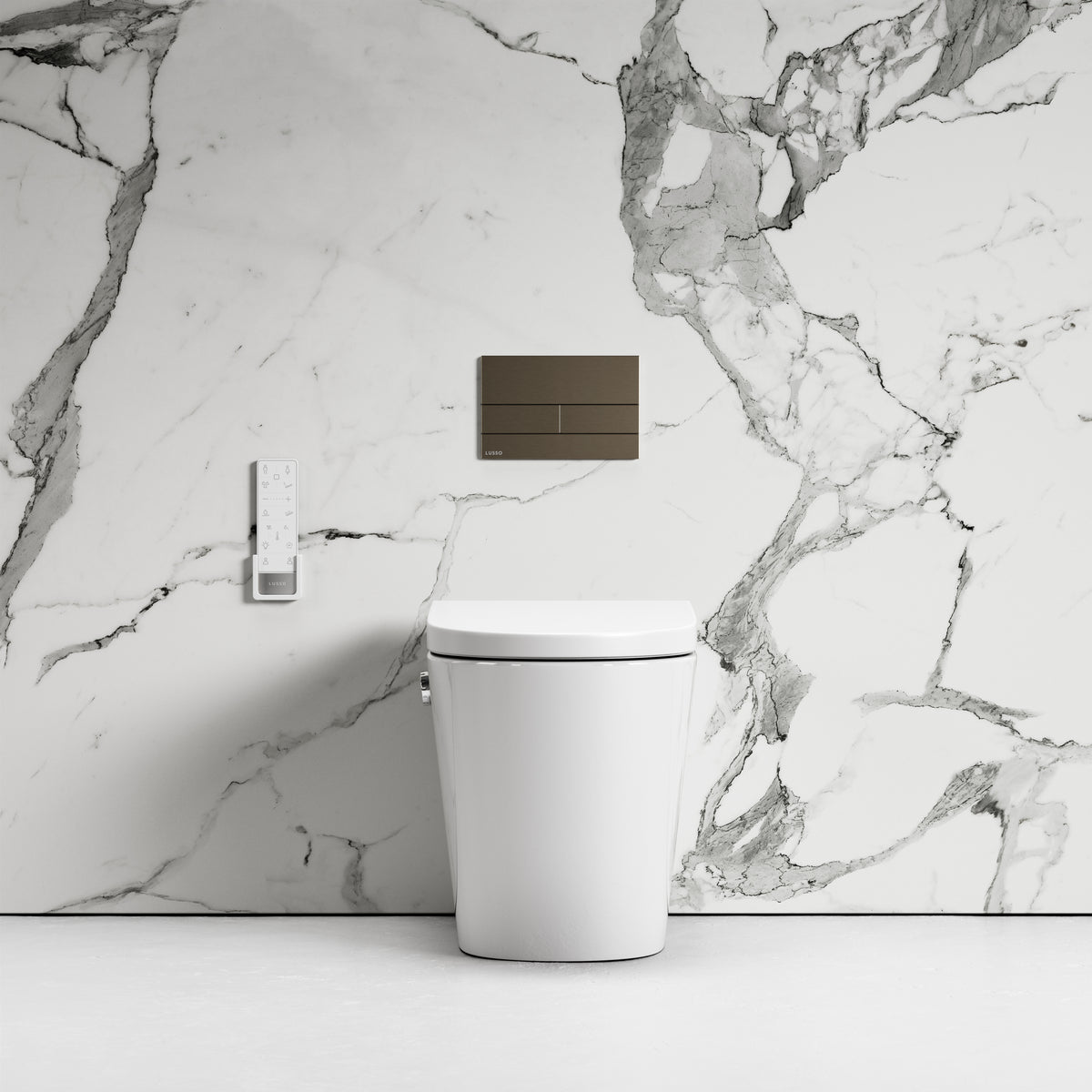 Intellismart Back To Wall Rimless Bidet Toilet with Concealed Cistern and Square Flush Plate