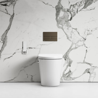 Intellismart Back To Wall Rimless Bidet Toilet with Concealed Cistern and Square Flush Plate