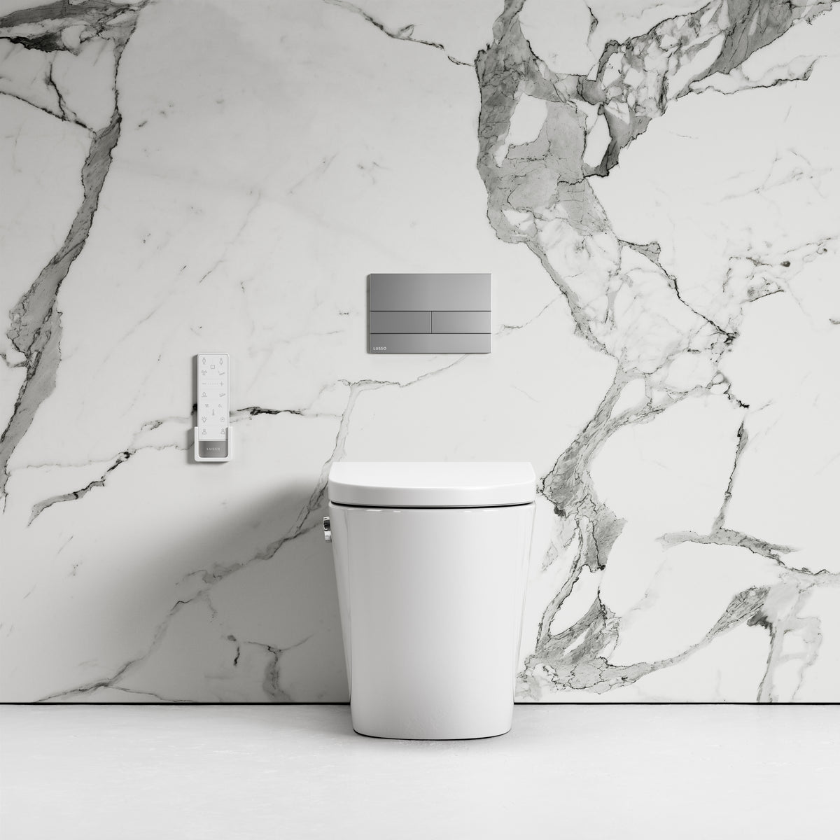 Intellismart Back To Wall Rimless Bidet Toilet with Concealed Cistern and Square Flush Plate