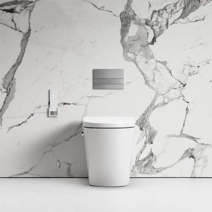 Intellismart Back To Wall Rimless Bidet Toilet with Concealed Cistern and Square Flush Plate