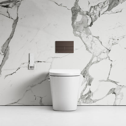 Intellismart Back To Wall Rimless Bidet Toilet with Concealed Cistern and Square Flush Plate