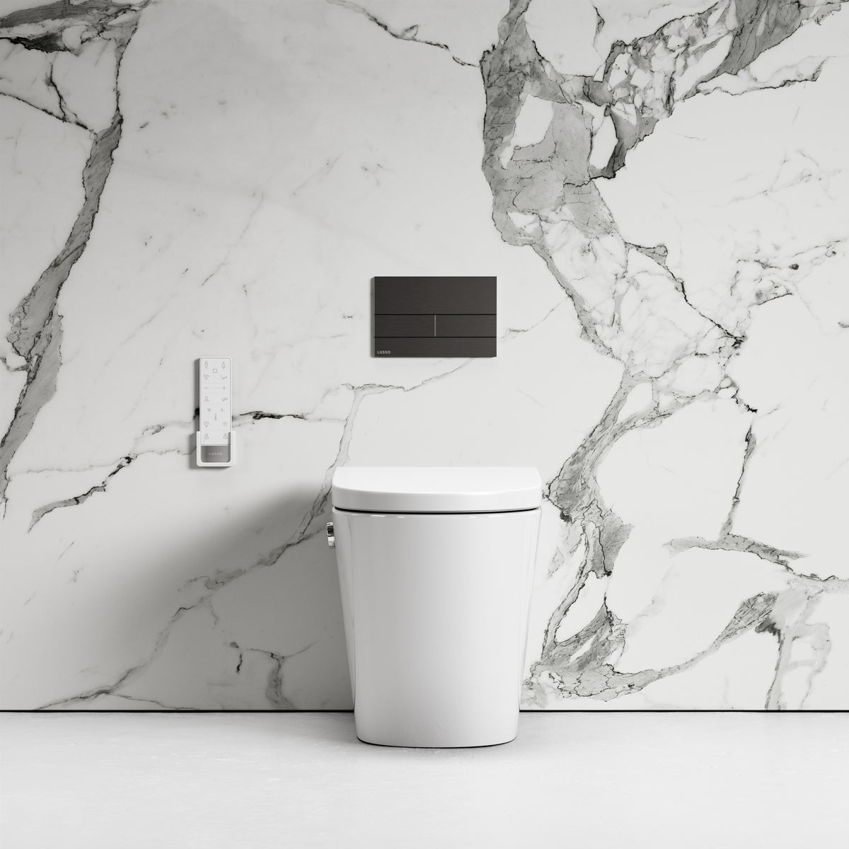 Intellismart Back To Wall Rimless Bidet Toilet with Concealed Cistern and Square Flush Plate