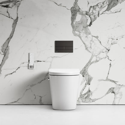 Intellismart Back To Wall Rimless Bidet Toilet with Concealed Cistern and Square Flush Plate