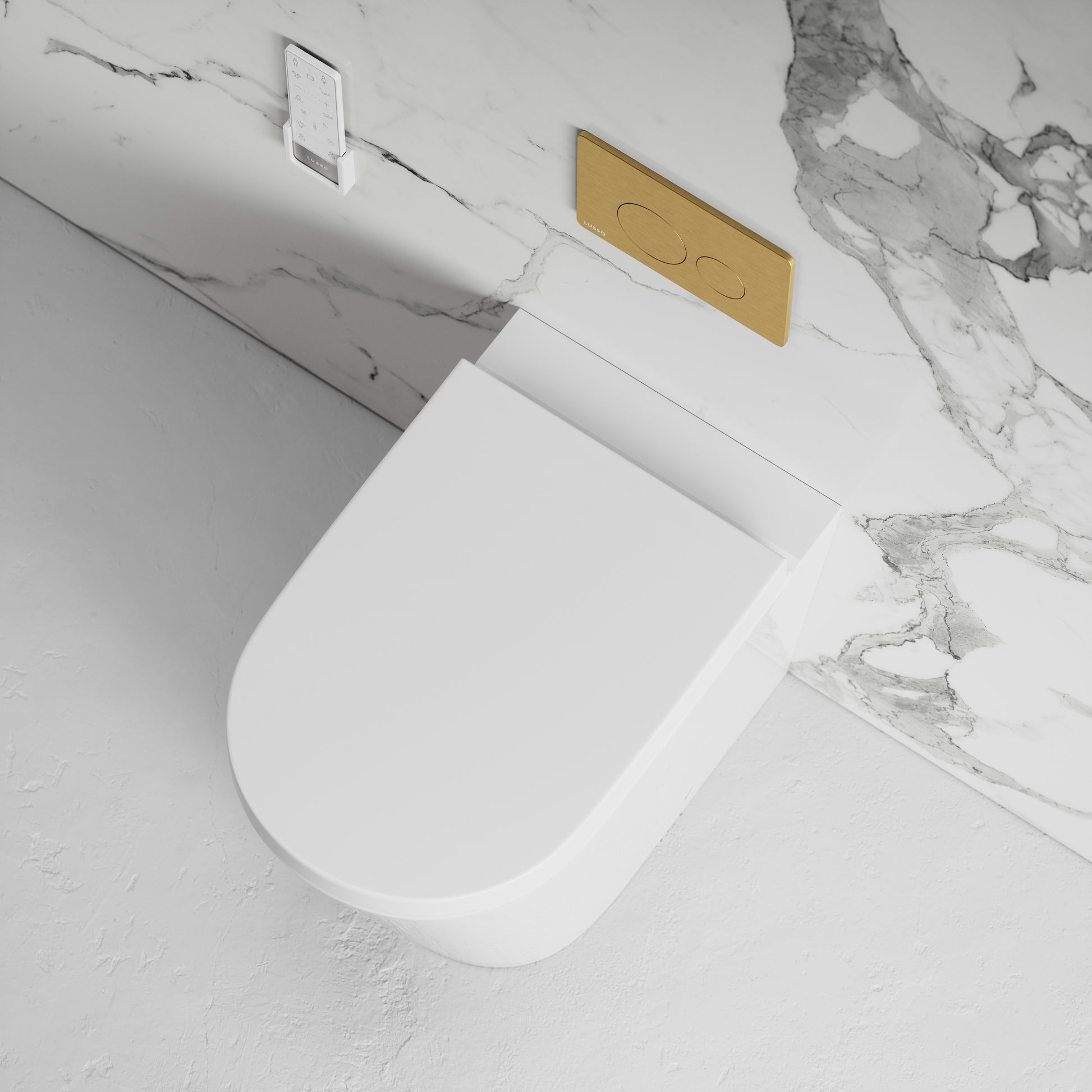 Intellismart Back To Wall Rimless Bidet Toilet with Concealed Cistern and Rectangle Flush Plate