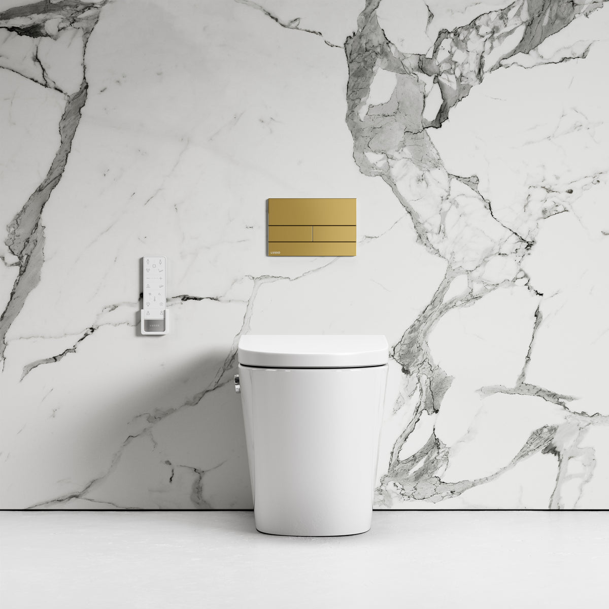 Intellismart Back To Wall Rimless Bidet Toilet with Concealed Cistern and Square Flush Plate