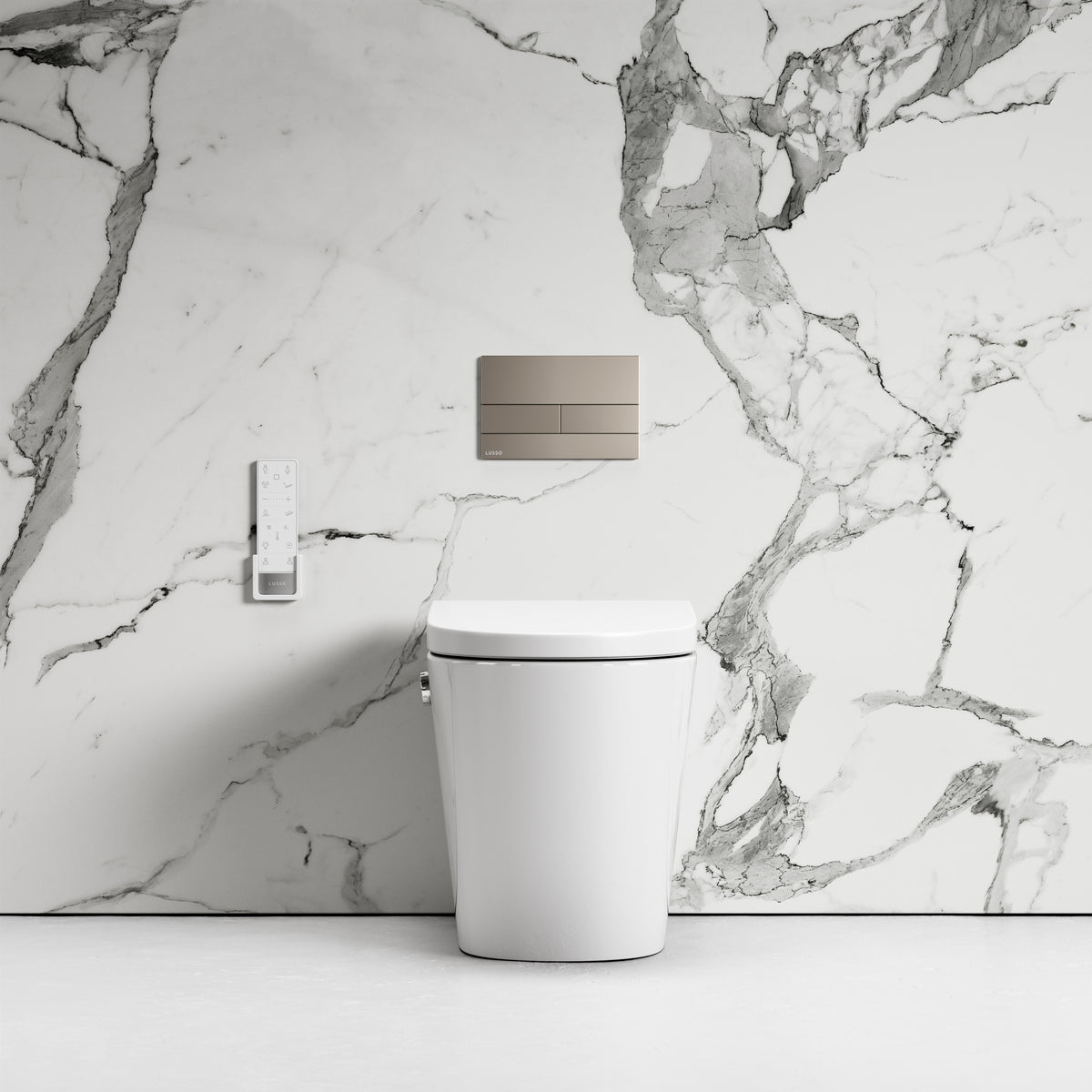 Intellismart Back To Wall Rimless Bidet Toilet with Concealed Cistern and Square Flush Plate