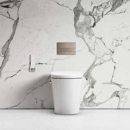 Intellismart Back To Wall Rimless Bidet Toilet with Concealed Cistern and Square Flush Plate