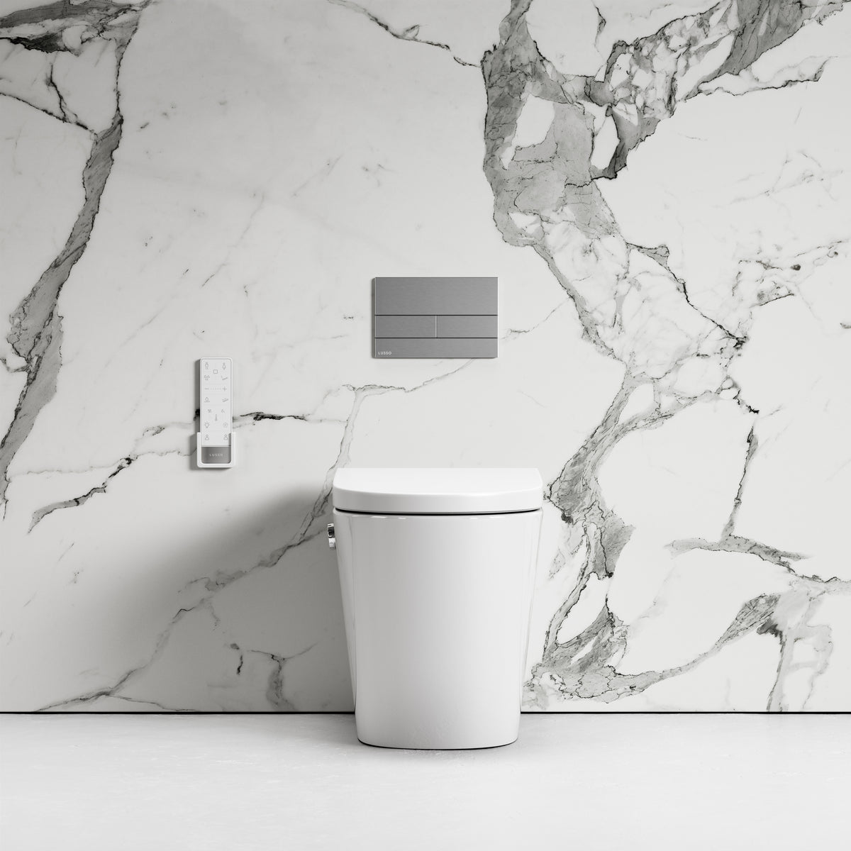 Intellismart Back To Wall Rimless Bidet Toilet with Concealed Cistern and Square Flush Plate