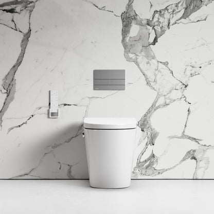 Intellismart Back To Wall Rimless Bidet Toilet with Concealed Cistern and Square Flush Plate