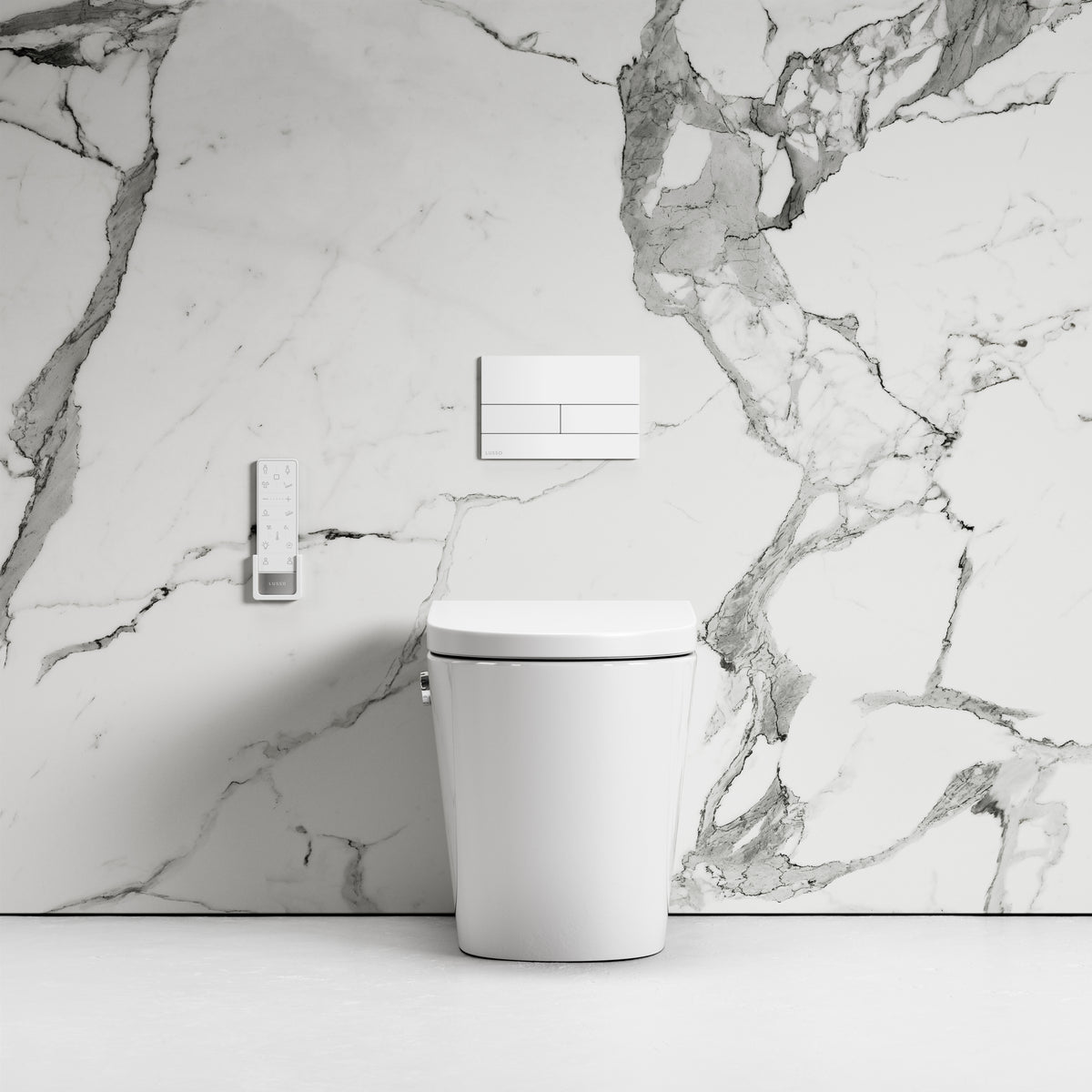 Intellismart Back To Wall Rimless Bidet Toilet with Concealed Cistern and Square Flush Plate