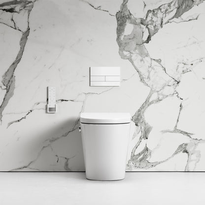 Intellismart Back To Wall Rimless Bidet Toilet with Concealed Cistern and Square Flush Plate
