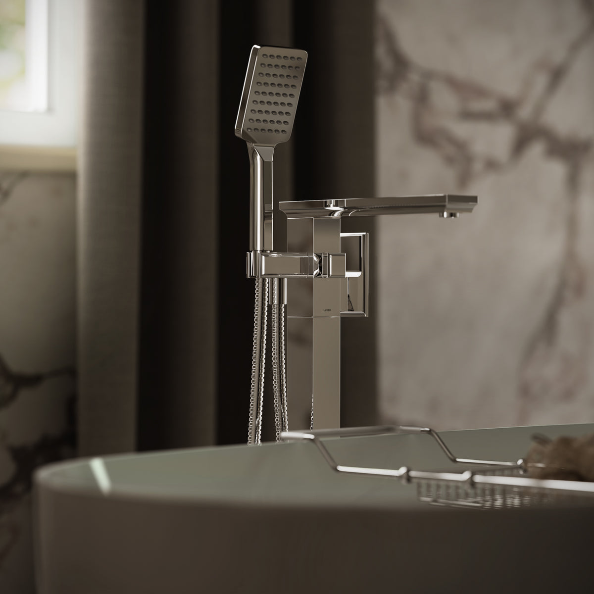 Baroque Chrome Floorstanding Bath Shower Mixer Tap