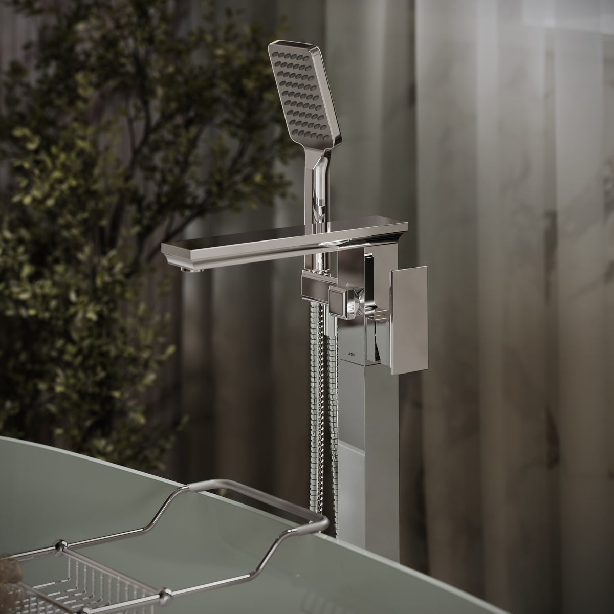 Baroque Chrome Floorstanding Bath Shower Mixer Tap