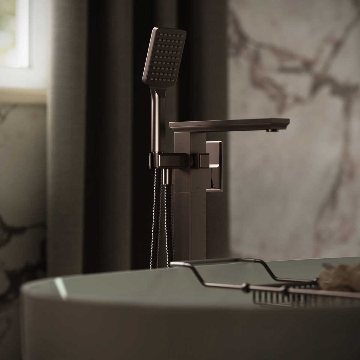 Baroque Deep Bronze Floorstanding Bath Shower Mixer Tap