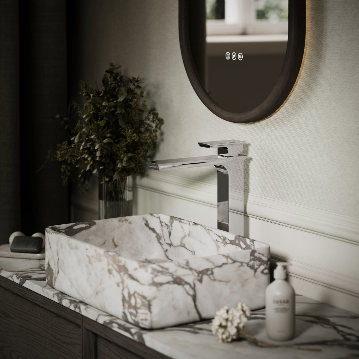 Baroque Chrome Monobloc Tall Basin Mixer Tap