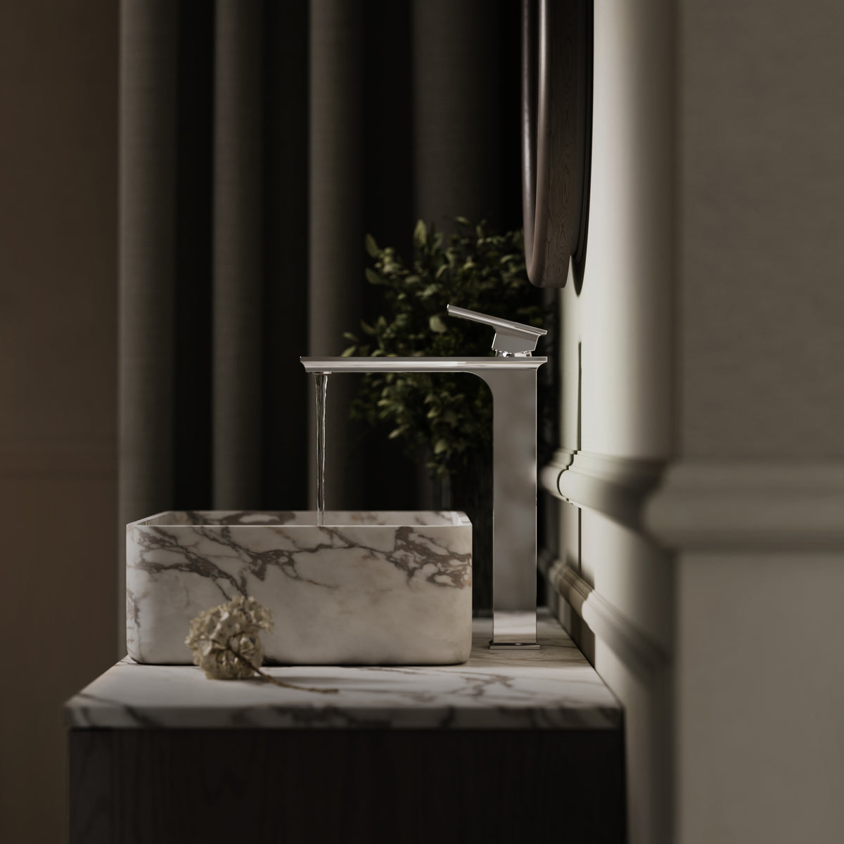 Baroque Chrome Monobloc Tall Basin Mixer Tap