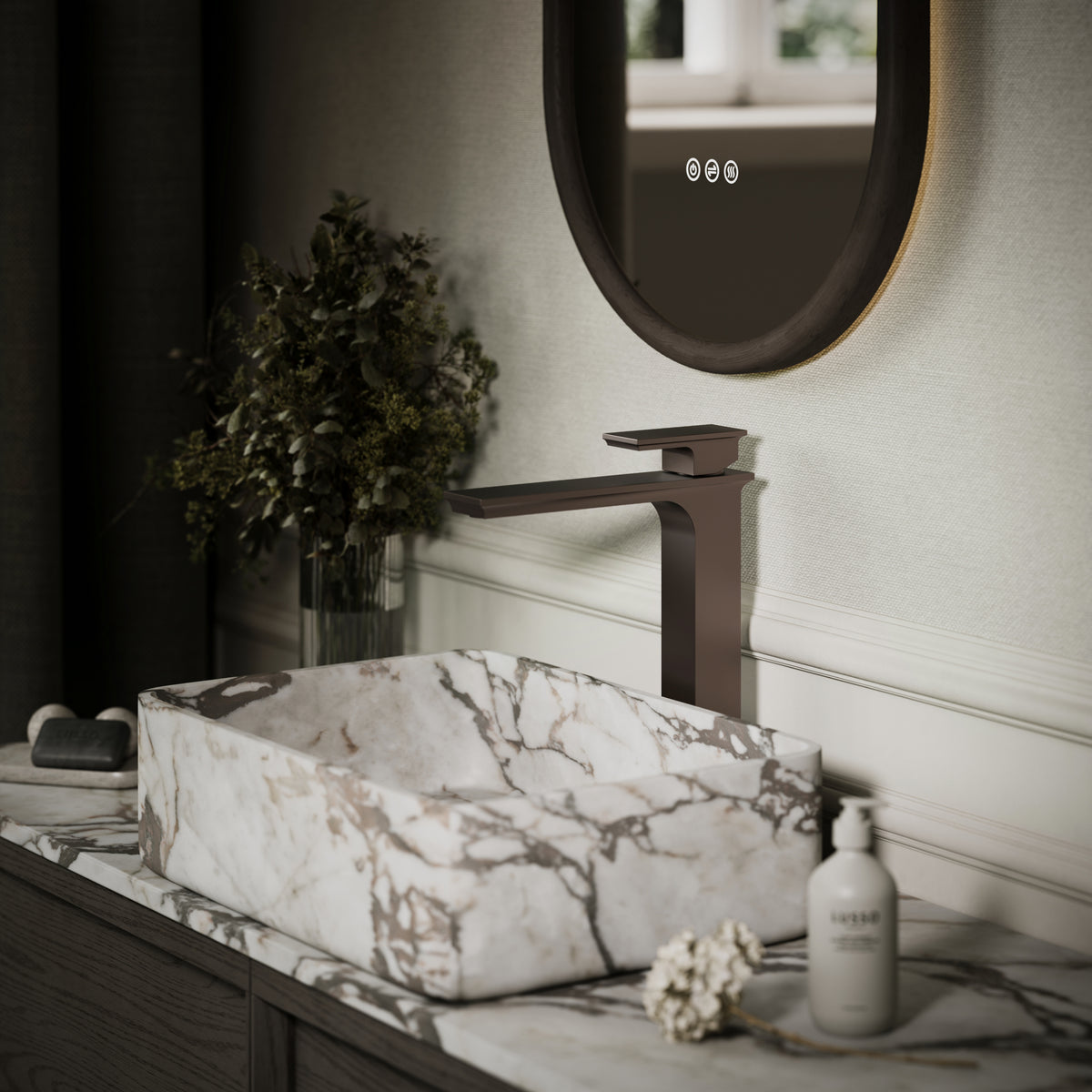 Baroque Deep Bronze Monobloc Tall Basin Mixer Tap