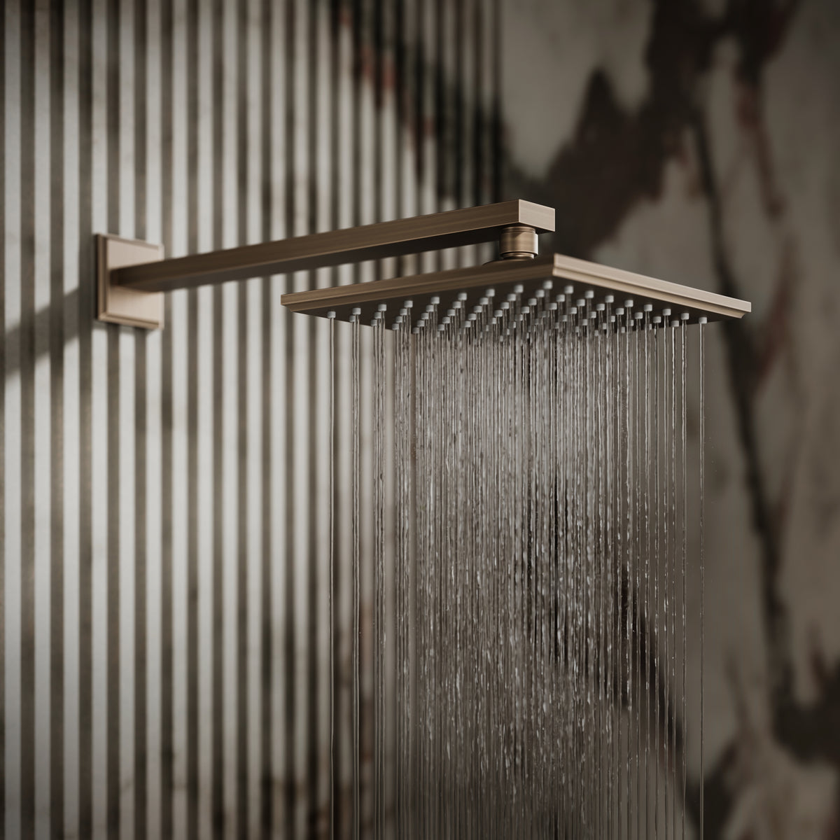 Baroque Brushed Bronze Thermostatic Shower with Handheld Shower