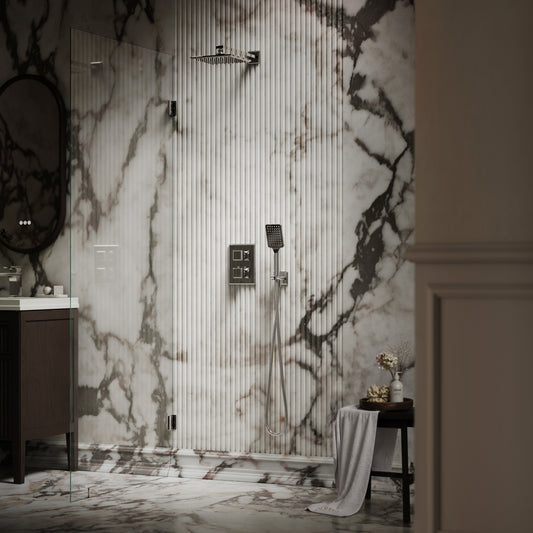 Baroque Chrome Thermostatic Shower with Handheld Shower