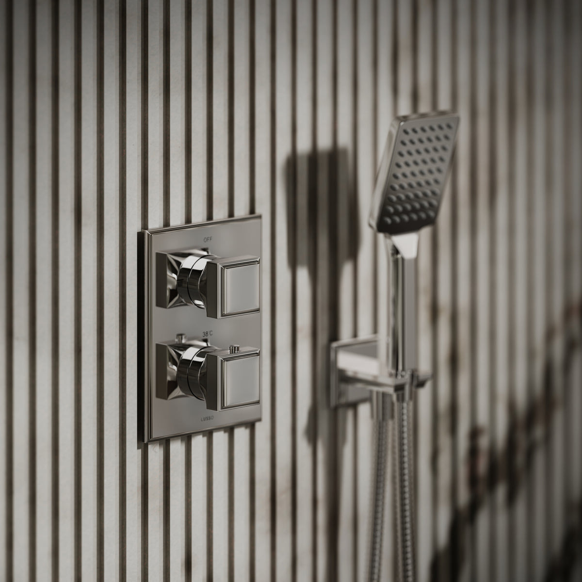 Baroque Chrome Thermostatic Shower with Handheld Shower