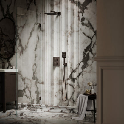 Baroque Deep Bronze Thermostatic Shower with Handheld Shower