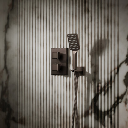 Baroque Deep Bronze Thermostatic Shower with Handheld Shower